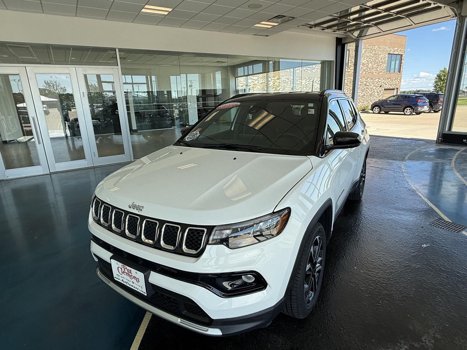 2023 Jeep Compass Limited in White — front three-quarter view